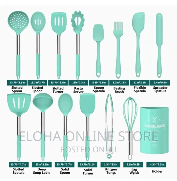 16 PCS Quality Cooking Untesils Set - Green