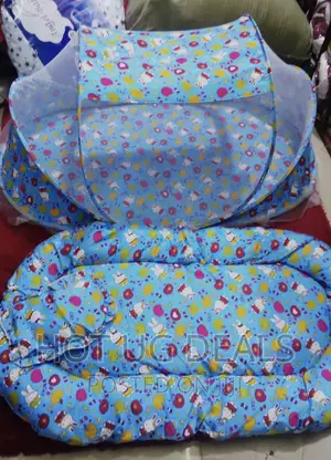 3pcs Baby Mosquito Net With Net, Pillow, Bed Mattress.