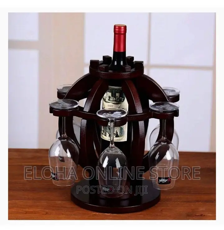 Solid Wood Luxury Wine Rack and Glass Holder