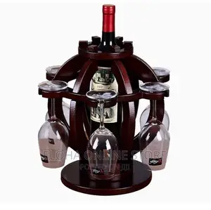 Solid Wood Luxury Wine Rack and Glass Holder