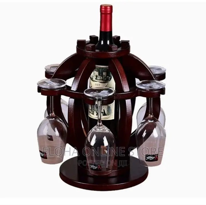Solid Wood Luxury Wine Rack and Glass Holder