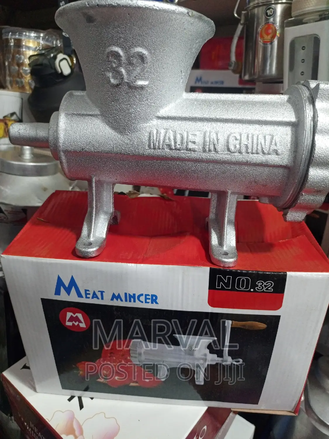 32# Manual Meat Grinder, Made of Aluminum