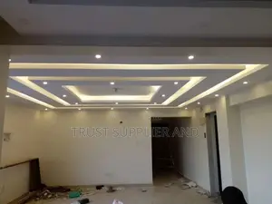 Gypsum Tv Unit and Ceiling