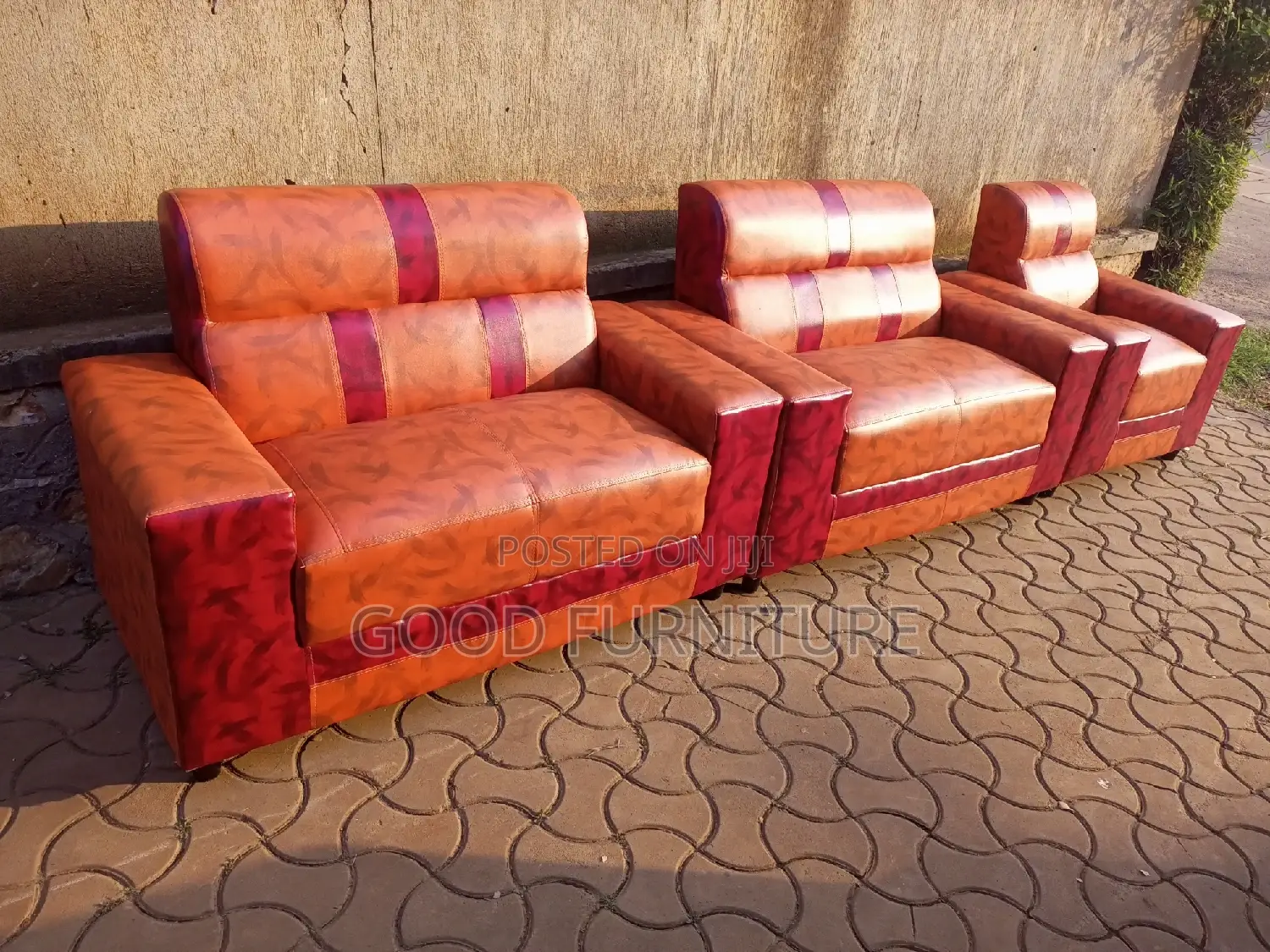 Fantastic Leather Five Seater Sofa