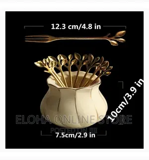 12 PCS Gold Leaf Salads and Fruit Fork