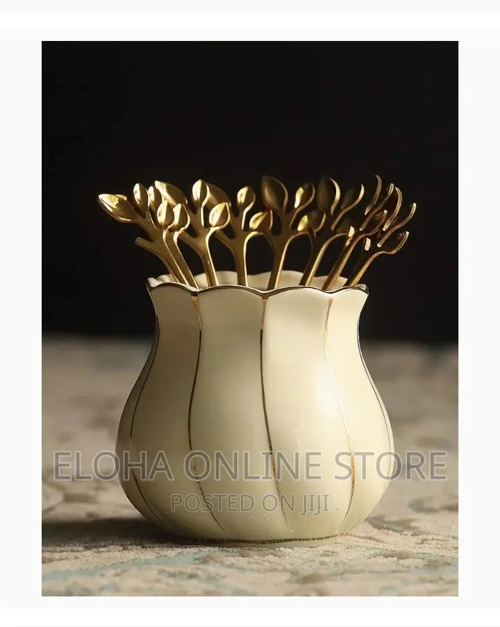 12 PCS Gold Leaf Salads and Fruit Fork