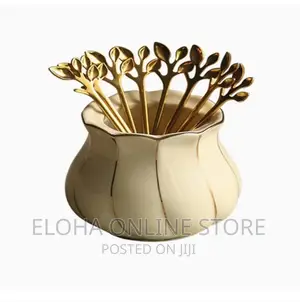 12 PCS Gold Leaf Salads and Fruit Fork