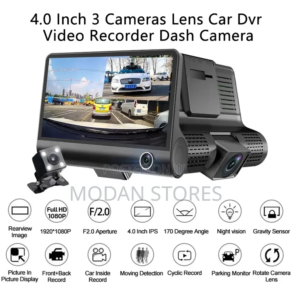 Car DVR Camera (Dash Cam 3lens)