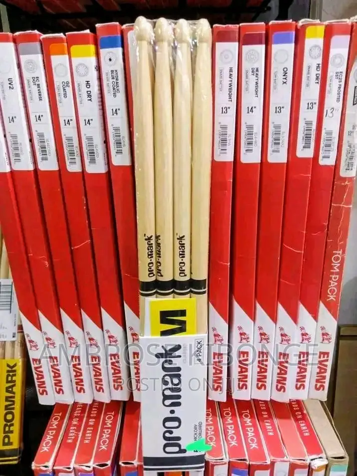 YAMAHA Matched Weight 5A / 7A Solid Wood Paired Drum Sticks.
