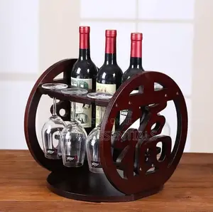 Solid Wood Creative Wine Display Stand
