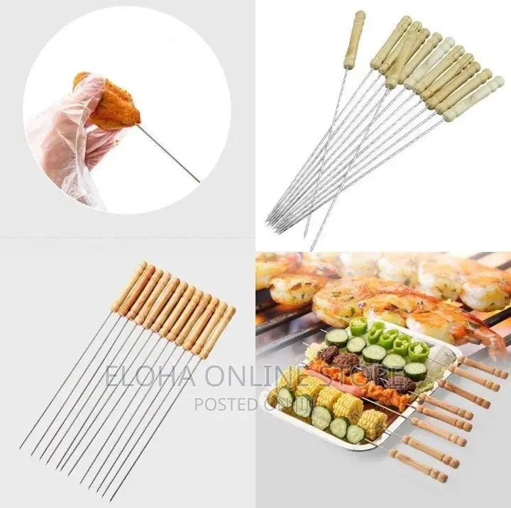 Wooden Handle Roasting BBQ Skewers