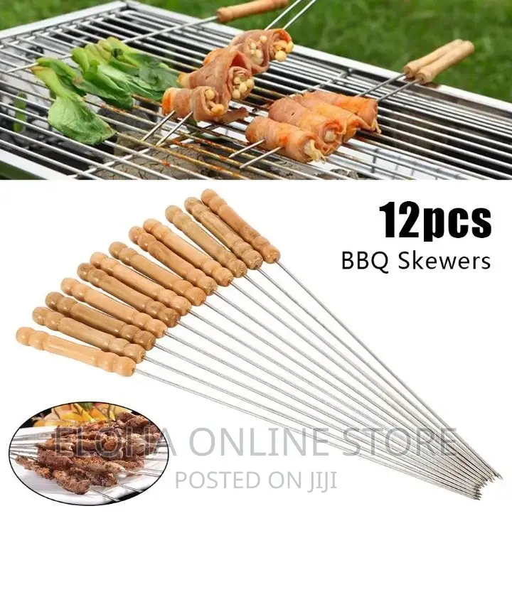 Wooden Handle Roasting BBQ Skewers