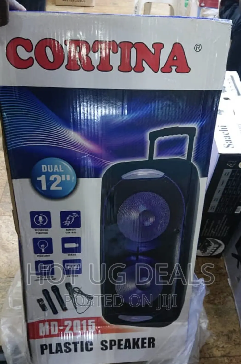 Cortina 12inch Amplified Speaker Rechargeable With 3 Mics