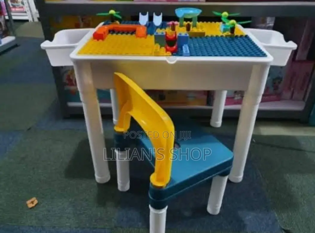 Kids Learning Table With Building Blocks