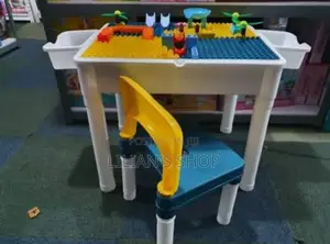 Kids Learning Table With Building Blocks