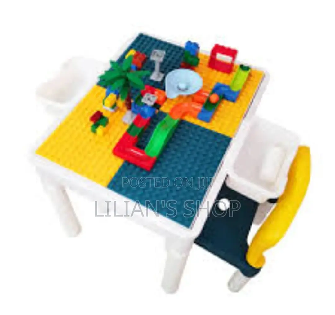 Kids Learning Table With Building Blocks