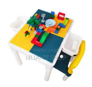 Kids Learning Table With Building Blocks