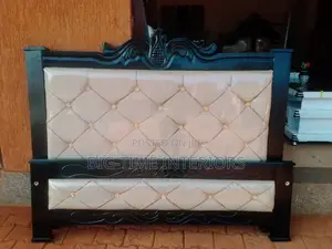 5by6 Cream Leather Bed