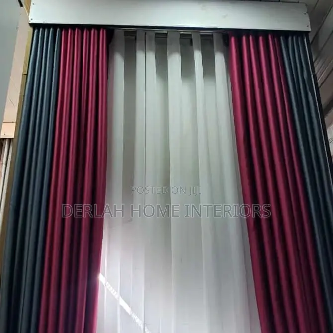Full Set (Pair)Of Curtains(2curtains ,1 Net and 2 Handles)