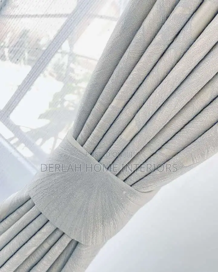 Full Set (Pair)Of Curtains(2curtains ,1 Net and 2 Handles)