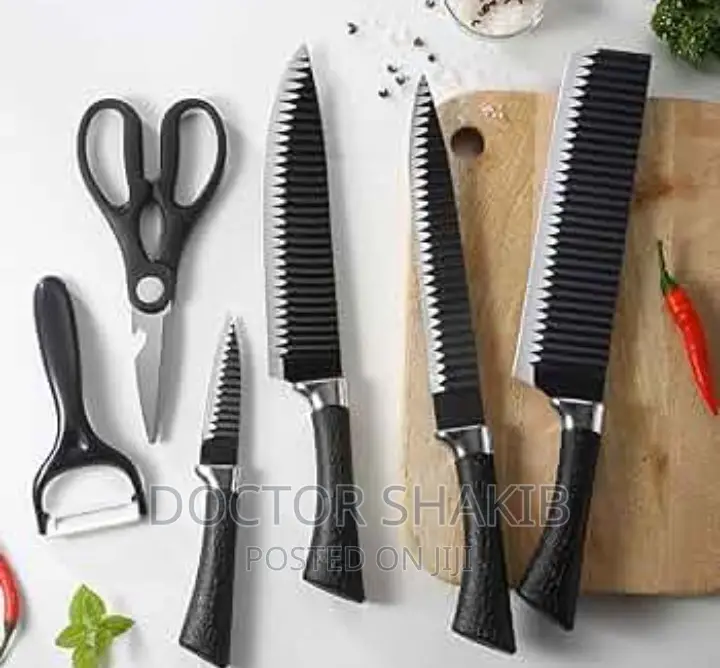 Generic Non-stick Kitchen Wavy Pattern Knife Set