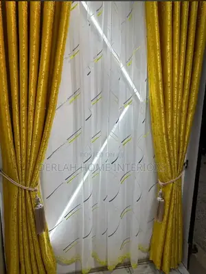 Full Set Yel Curtains Fo Normal Door or Window(5pcs Package)