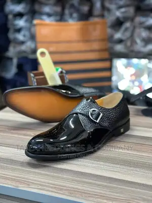 Business Monk Shoes for Men, Metal Decor Buckle Shoes