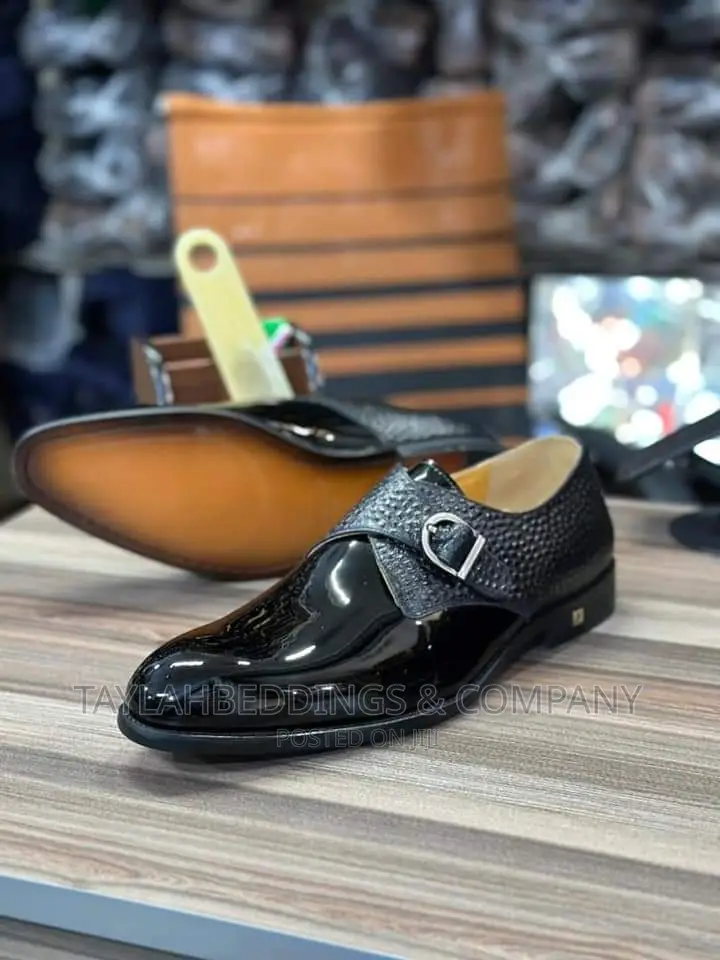 Business Monk Shoes for Men, Metal Decor Buckle Shoes