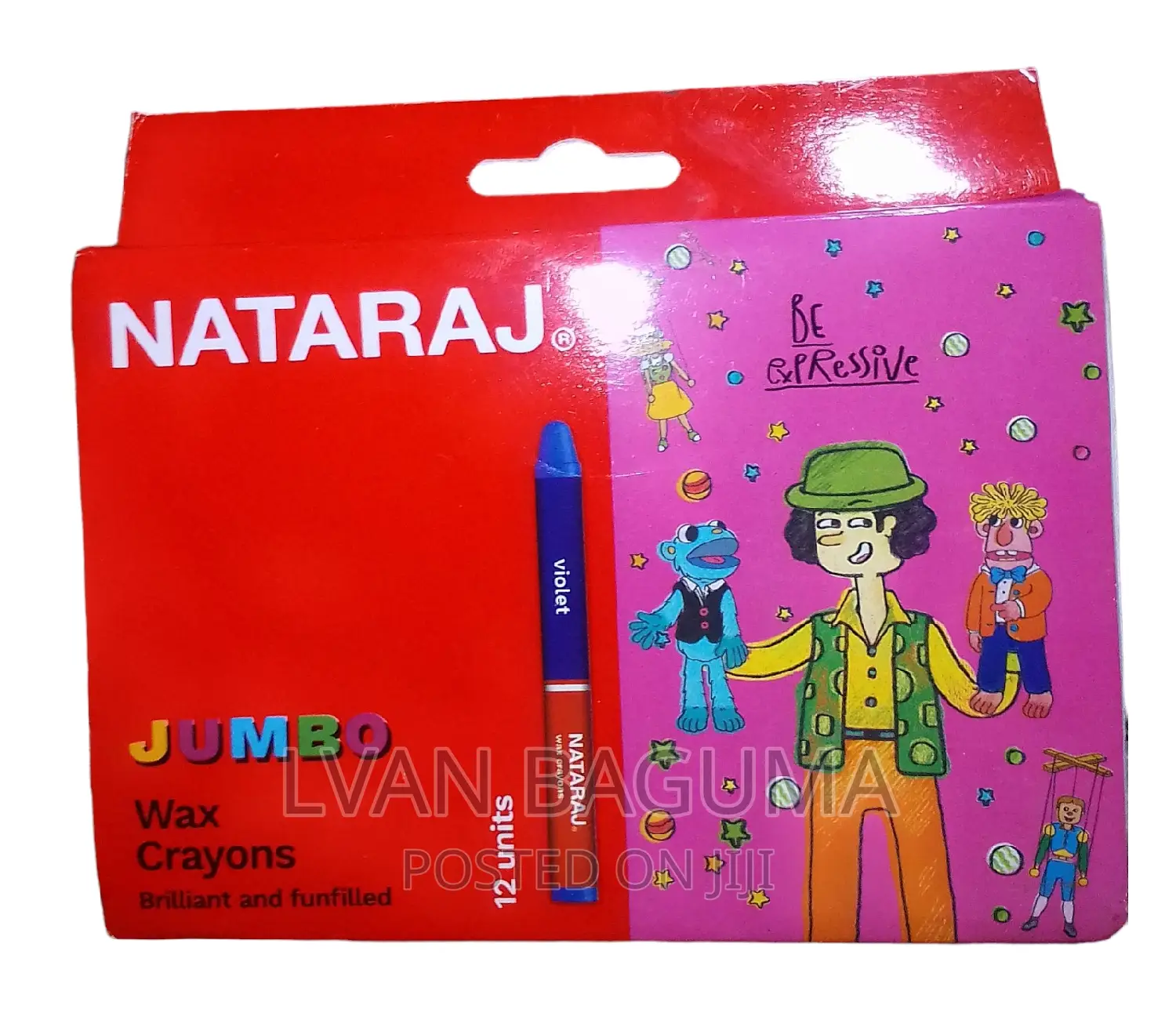 Nataraj Jumbo Wax Crayons - 12 Pieces, Jumbo