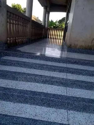 Photo - Clean Black and White Terrazo Floor B