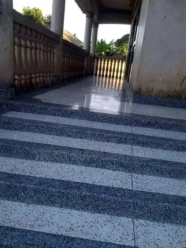 Clean Black and White Terrazo Floor B