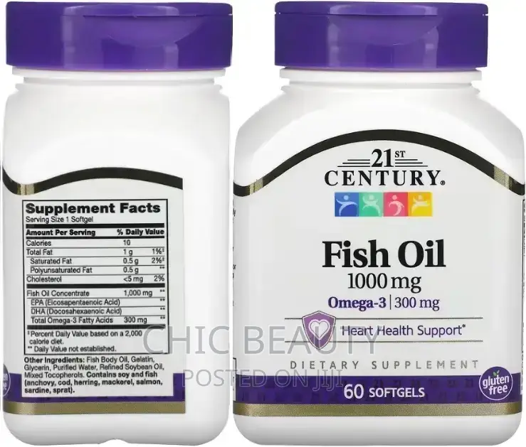 21st Century, Fish Oil 1000mg, Omega 300mg, 60 Softgels