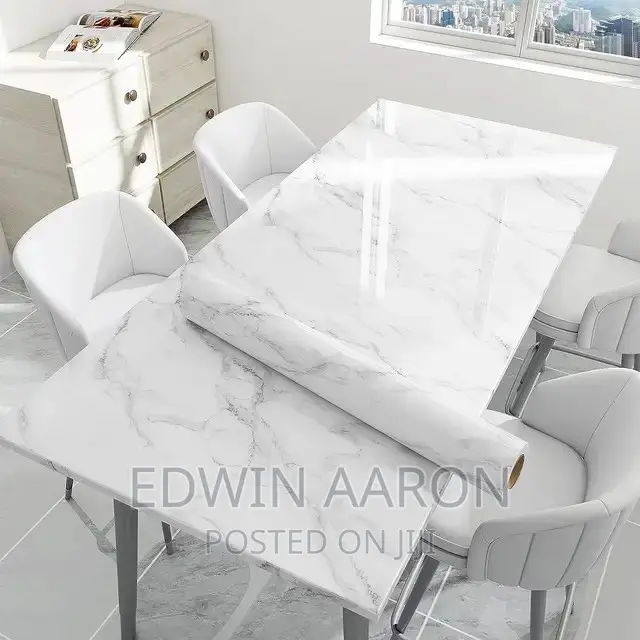 White Marble Wall Paper Peel and Stick 10metres