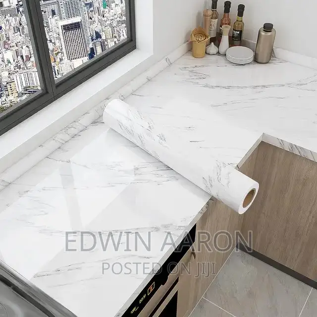 White Marble Wall Paper Peel and Stick 10metres