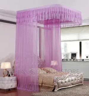 Ceiling Mounted Luxurious Mosquito Net- King Size Purple