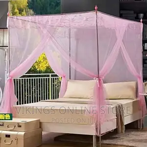 5*6 Mosquito Net With Stands-Pink