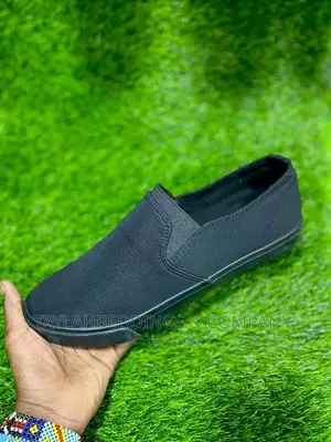 Men’S Slipon Plimsolls Shoes – Black