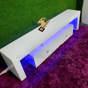 White Tv Stand/White LED Lights Tv Stand/Tv Stand/Tv Stand