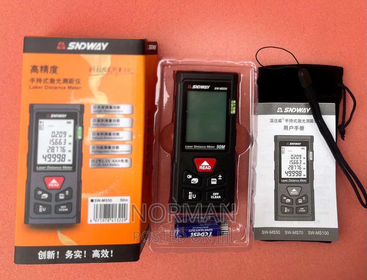 50m Digital Laser Distance Measure Tape
