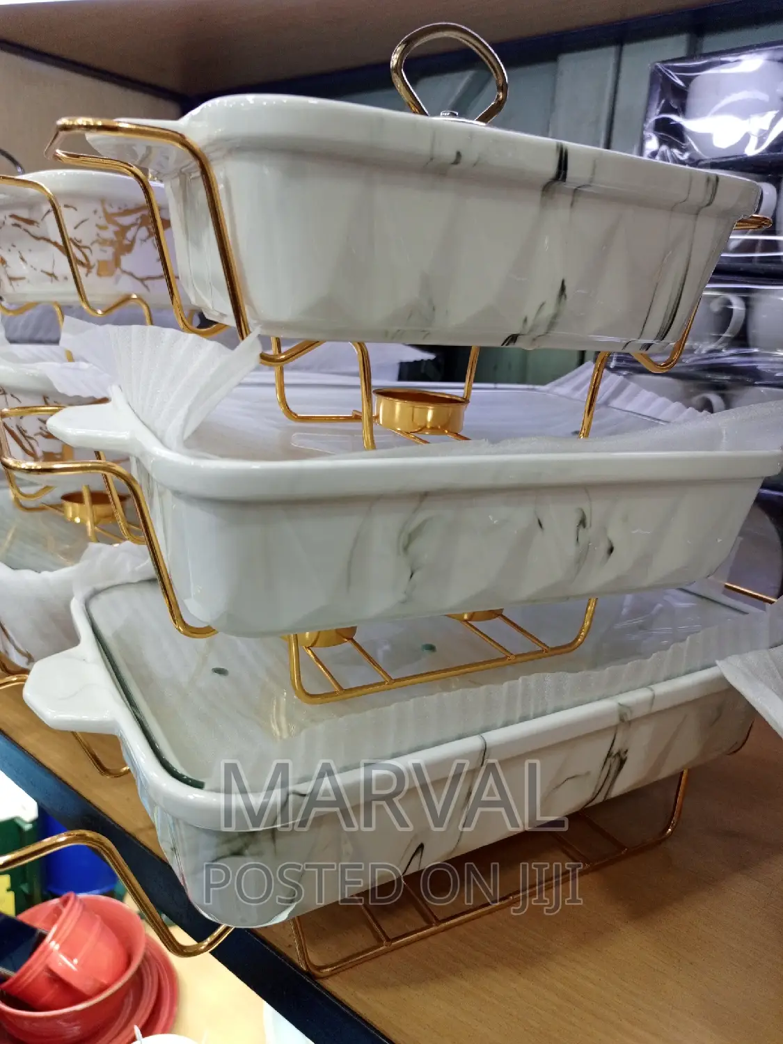 Ceremic Food Warmer Set of 3pcs With Covers