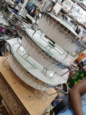 Ceramic Food Warmer With Glass Covers and Handle