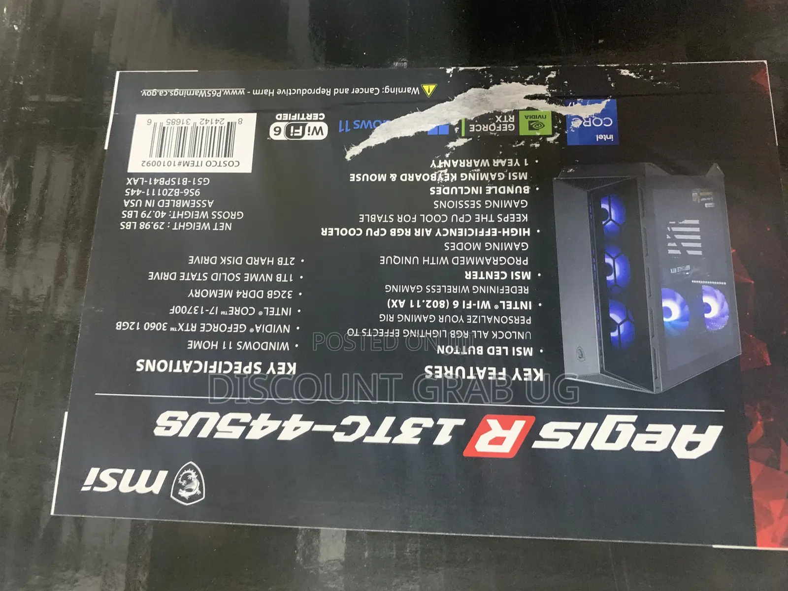 New MSI Aegis RS 12tj-282us 32GB Intel Core I7 HDD+SSD 2T
