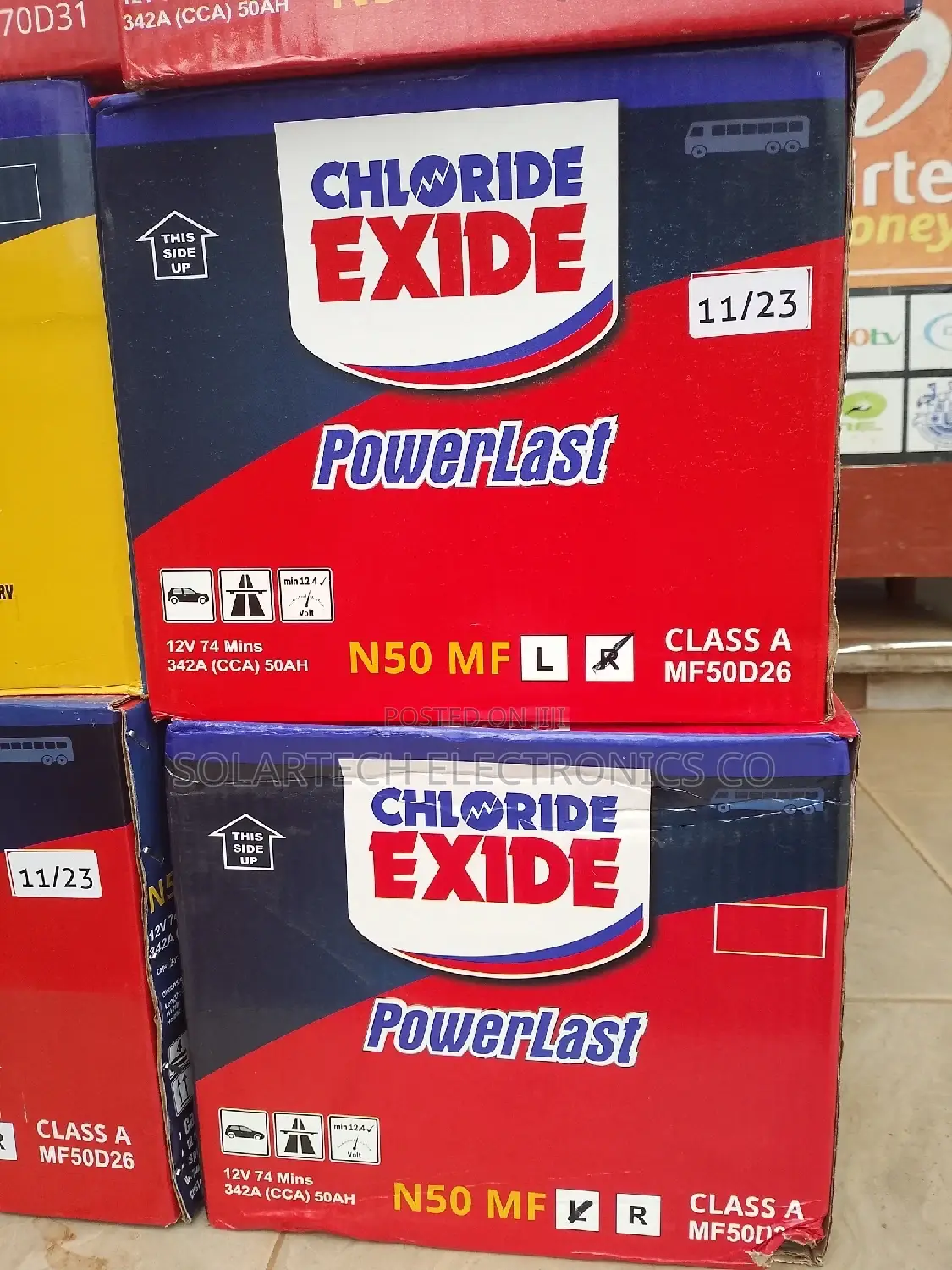N50MF Chloride Exide Powerlast Car Batteries