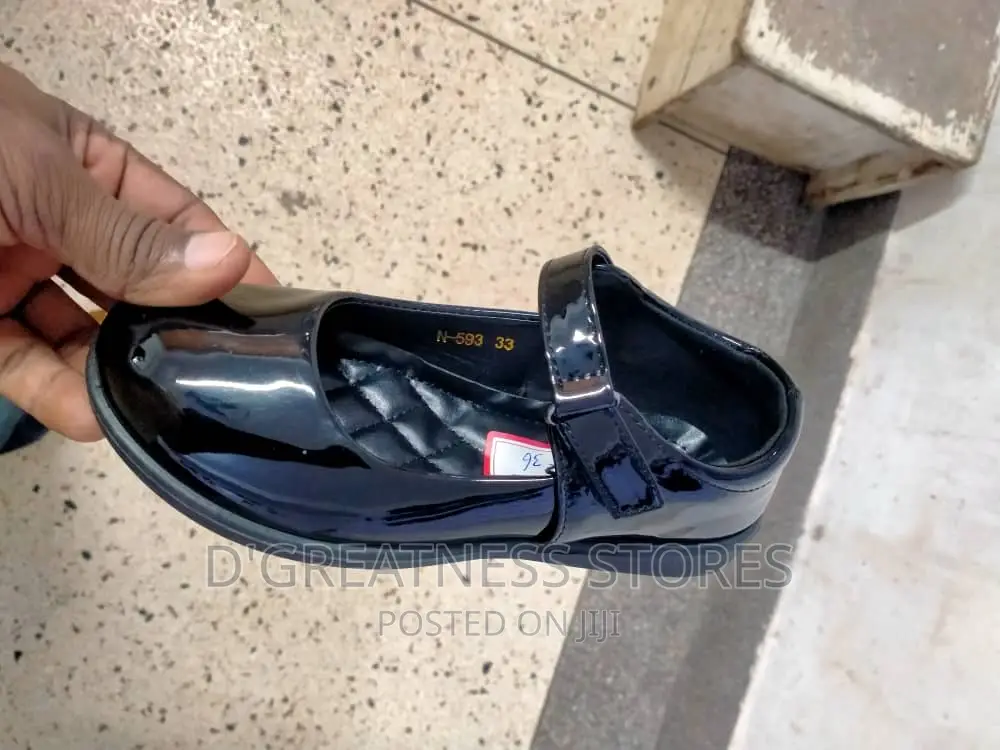Girl's Black School Shoes
