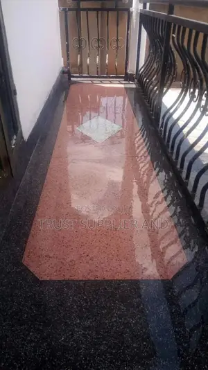 Photo - Black and Pink Terrazo Floor Design