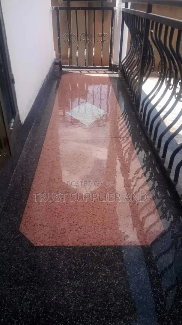 Black and Pink Terrazo Floor Design