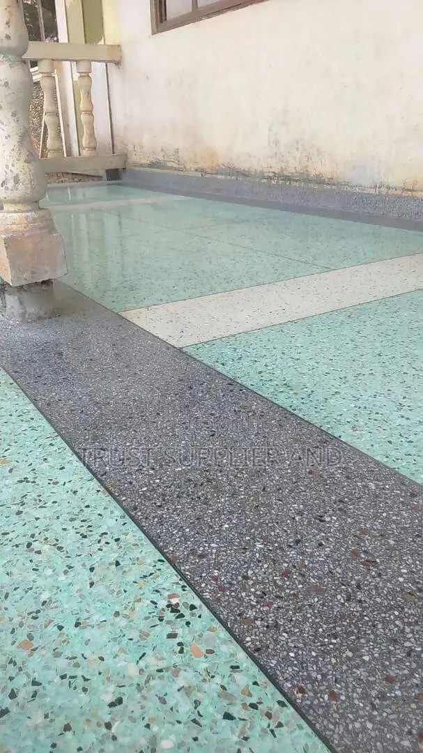 Terrazzo Green Black and White Terrazo Floor