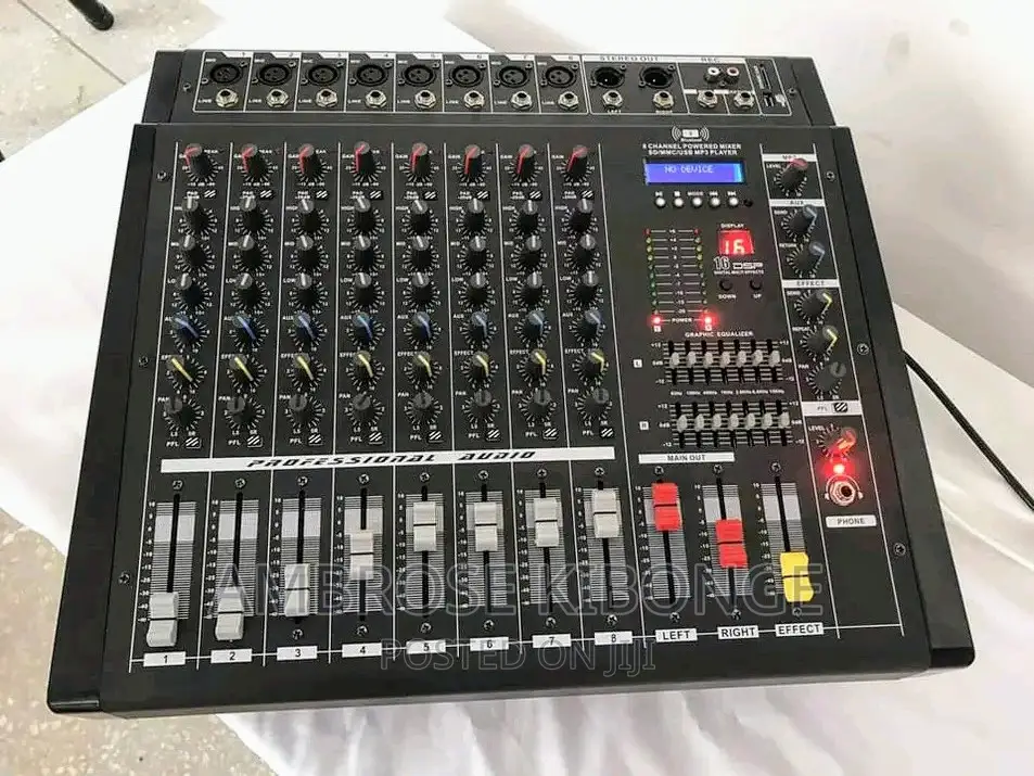 8channel Powered Mixer SD/USB/MP3 Player Support Amp-Mixer.
