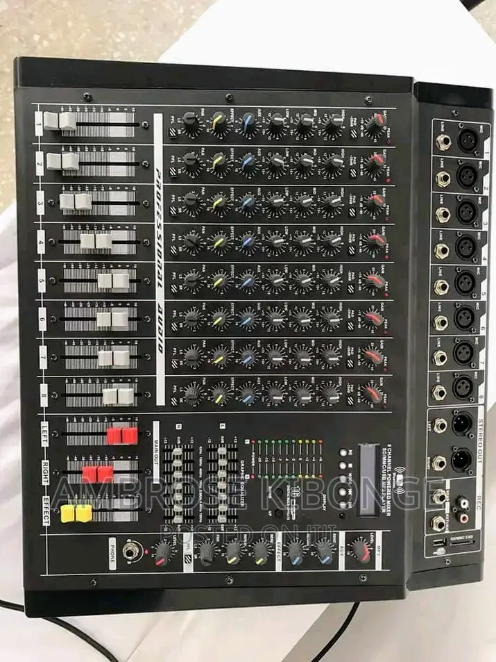 8channel Powered Mixer SD/USB/MP3 Player Support Amp-Mixer.