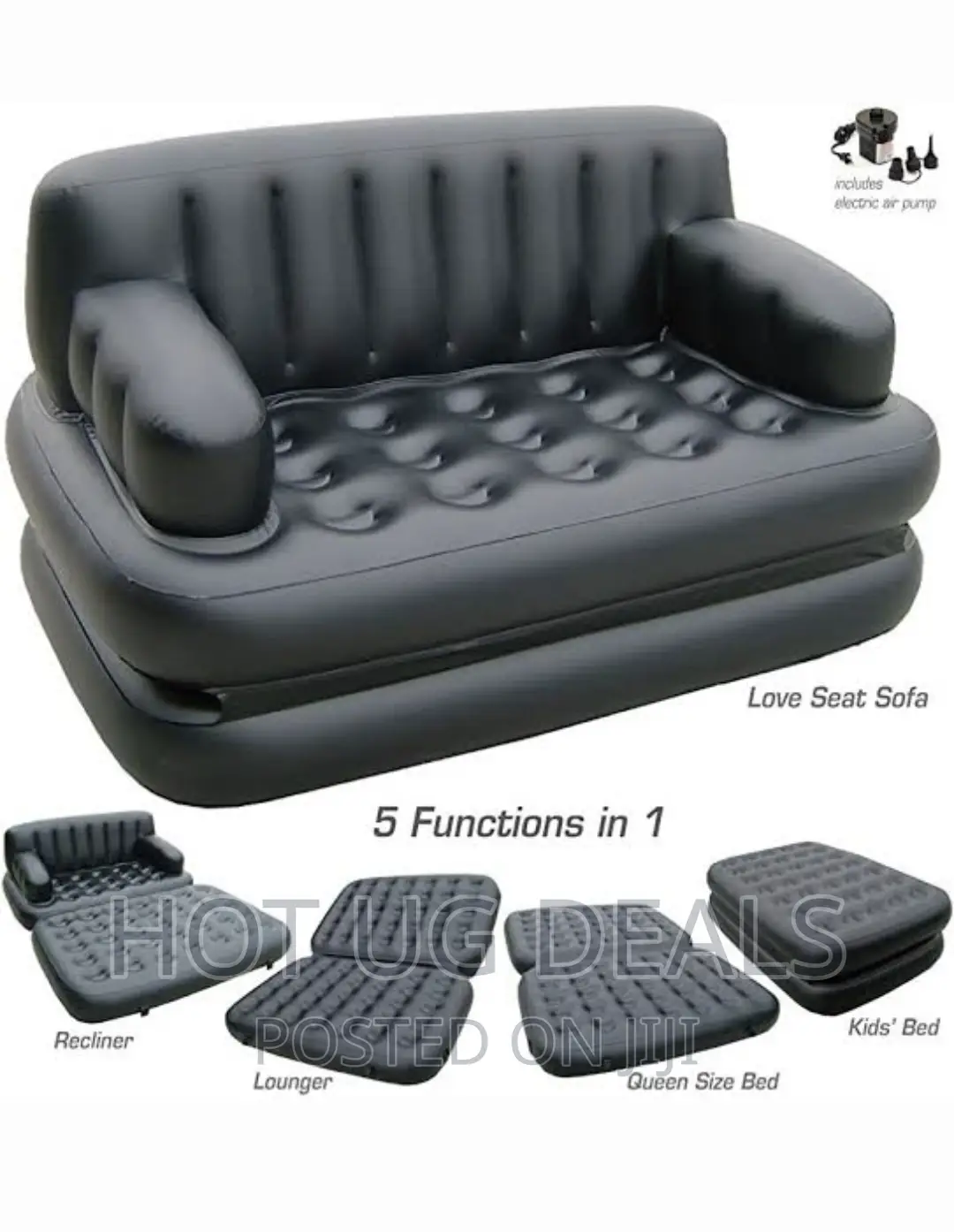 Modern 5 In 1 Air Sofa Lounge Bed. Size: 82 Cm X153 Cm